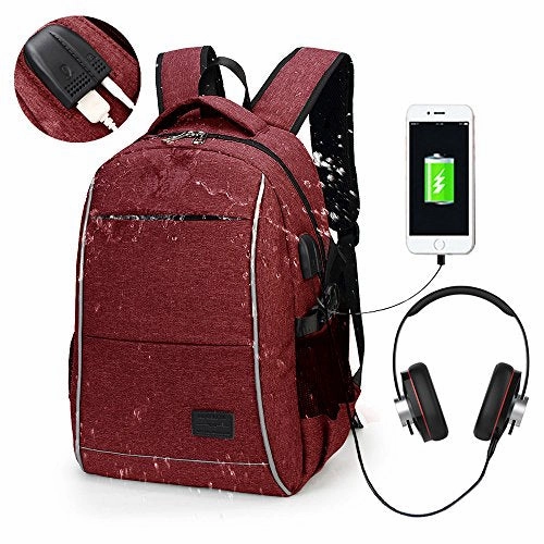 Laptop Backpack, WInblo 15.6 Inch College Backpack with USB Charging Port & Headphone Interface