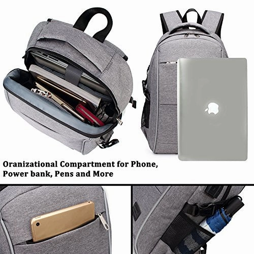Laptop Backpack, WInblo 15.6 Inch College Backpack with USB Charging Port & Headphone Interface