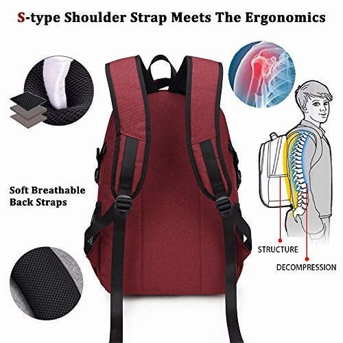 Laptop Backpack, WInblo 15.6 Inch College Backpack with USB Charging Port & Headphone Interface