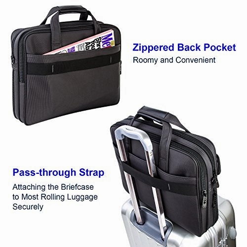 Laptop Bag 15.6 Inch,Water Resistant Briefcase, 15Inch Expandable Messenger Shoulder Bag With