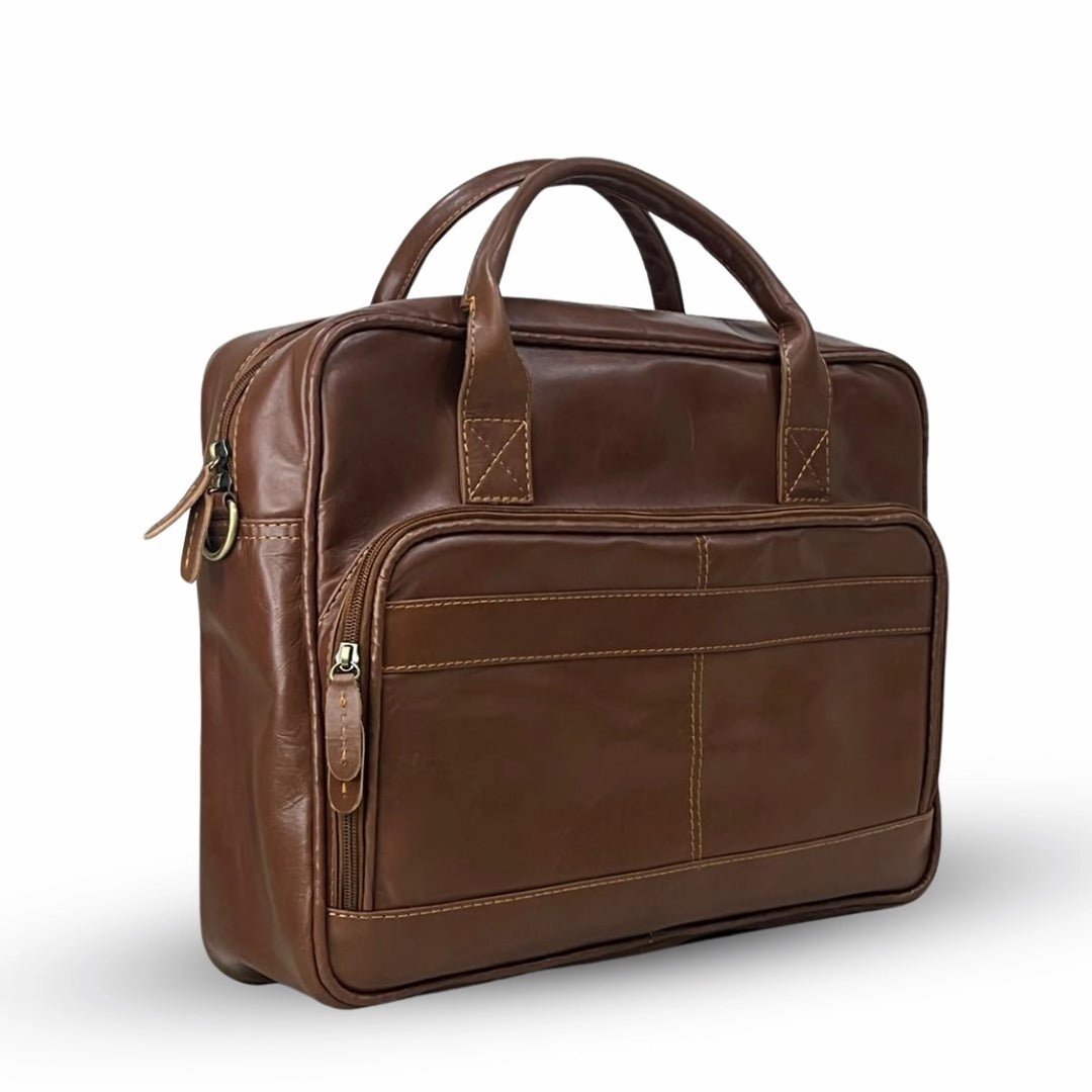 Laptop Bag with 1 Large Front Pocket Brown