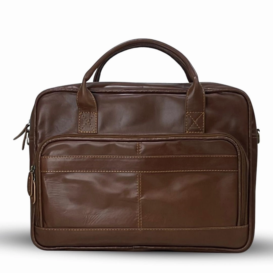 Laptop Bag with 1 Large Front Pocket Brown