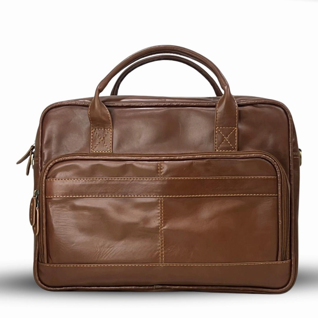 Laptop Bag with 1 Large Front Pocket Brown