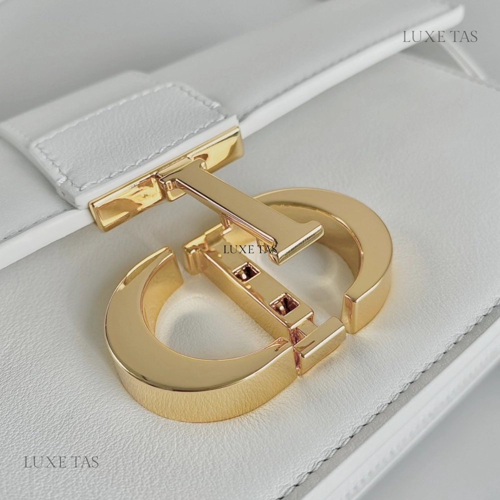 Latte 30 Montaigne East-West Bag With Chain Leather Crossbody Bag for Women
