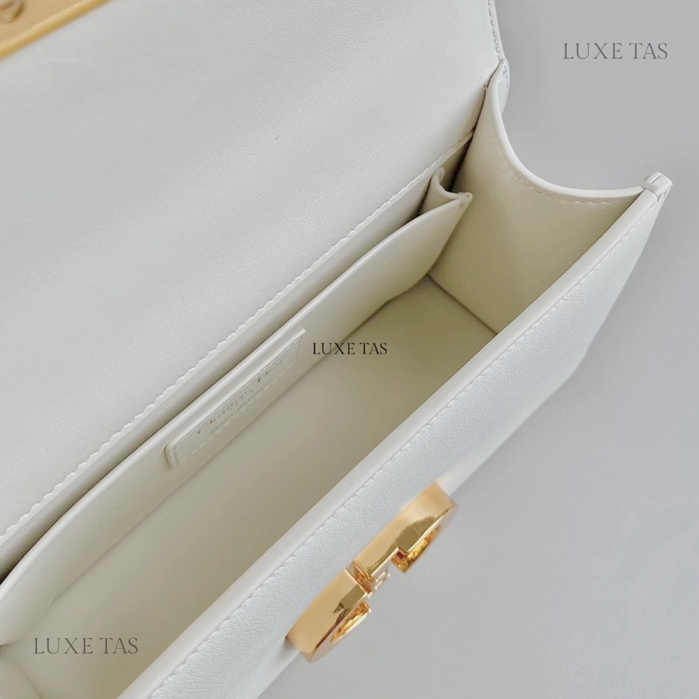 Latte 30 Montaigne East-West Bag With Chain Leather Crossbody Bag for Women