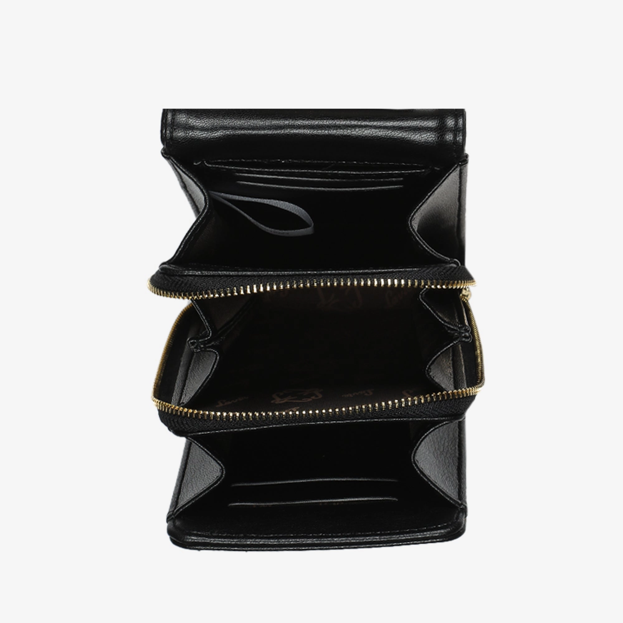 Lavie Luxe Ally24 verticle Black Large Women's 3 comprtment wallet