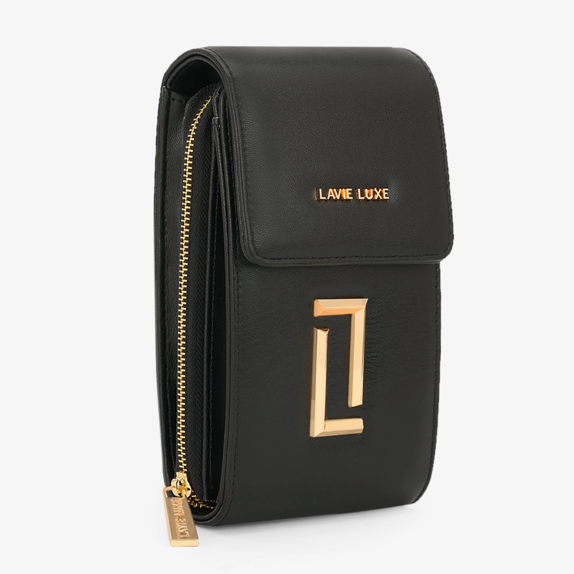 Lavie Luxe Ally24 verticle Black Large Women's 3 comprtment wallet