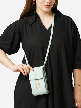 Lavie Luxe Ally24 verticle Mint Large Women's 3 comprtment wallet