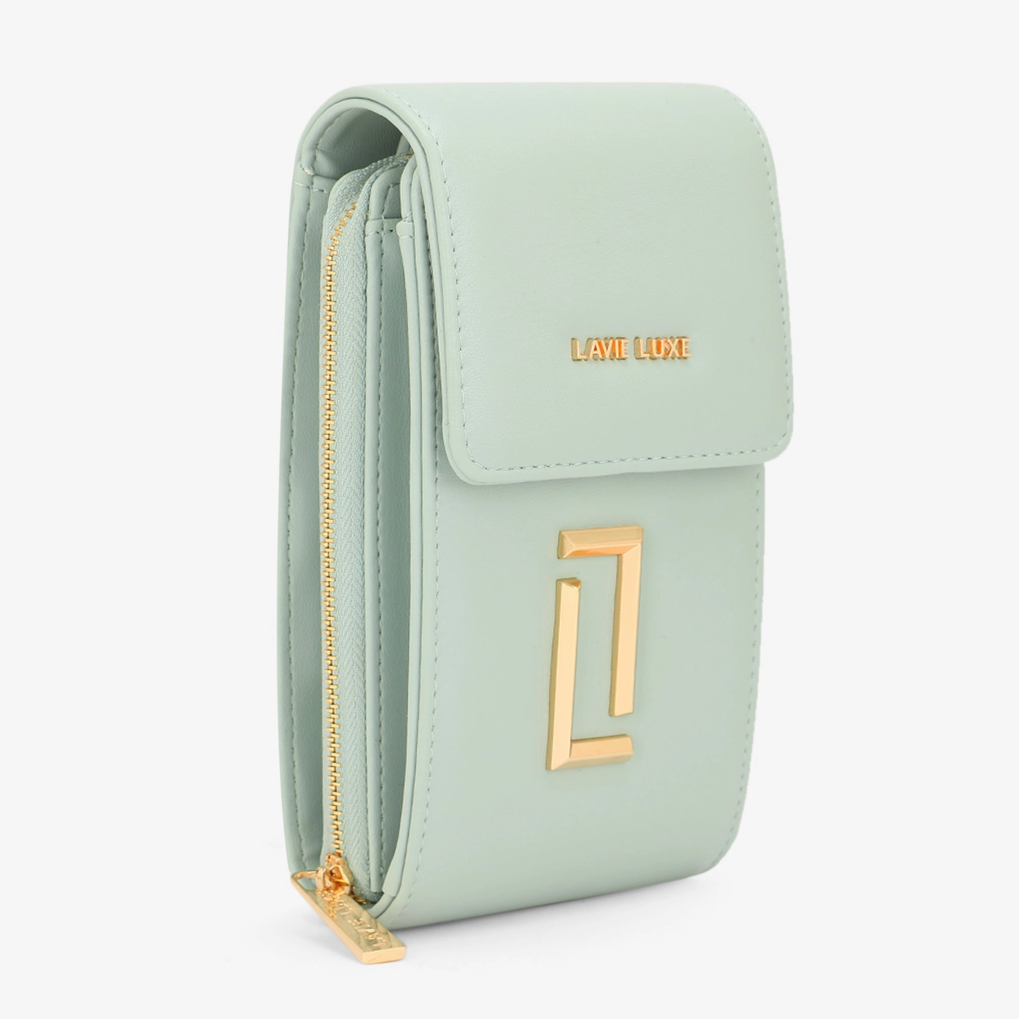 Lavie Luxe Ally24 verticle Mint Large Women's 3 comprtment wallet
