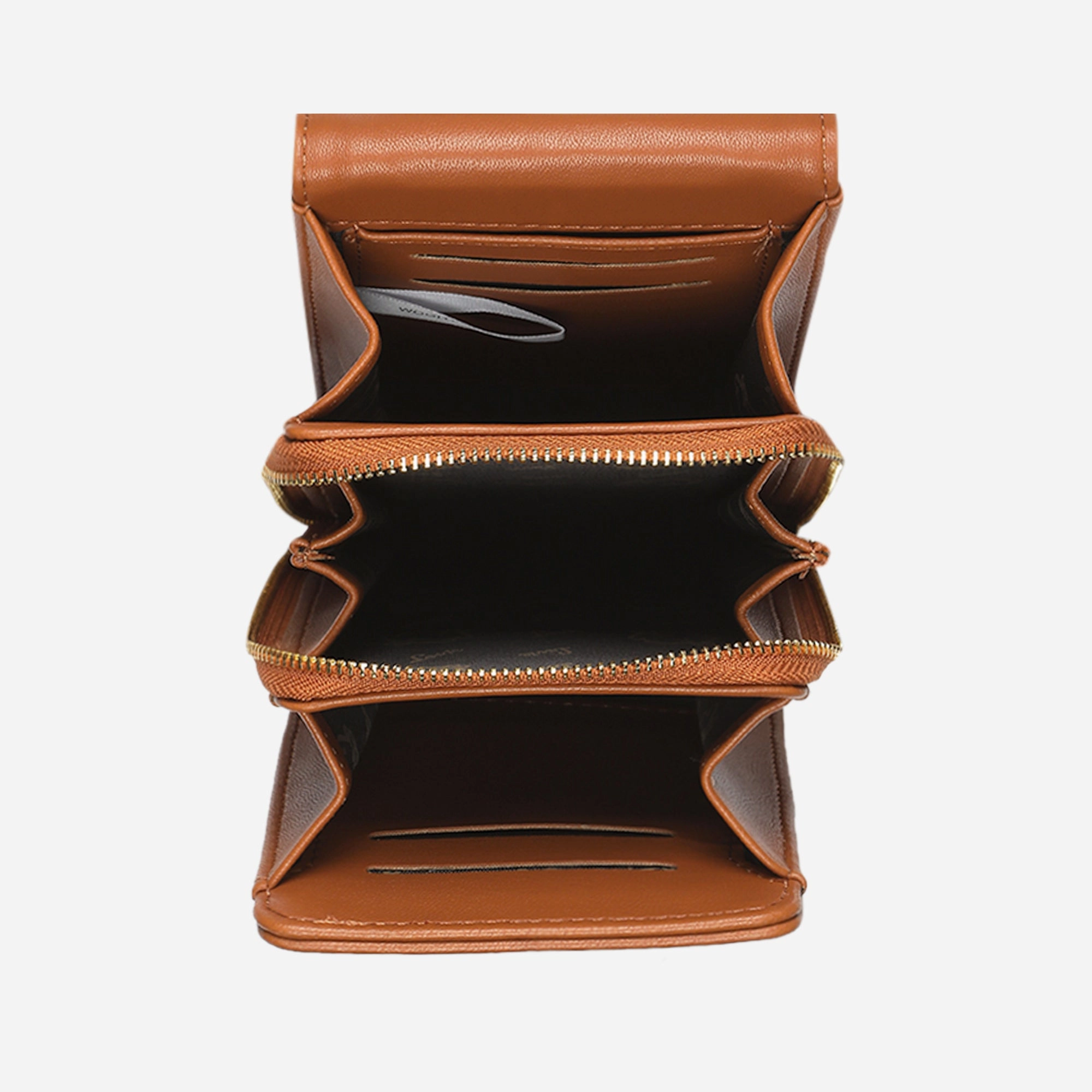 Lavie Luxe Ally24 verticle Tan Large Women's 3 comprtment wallet