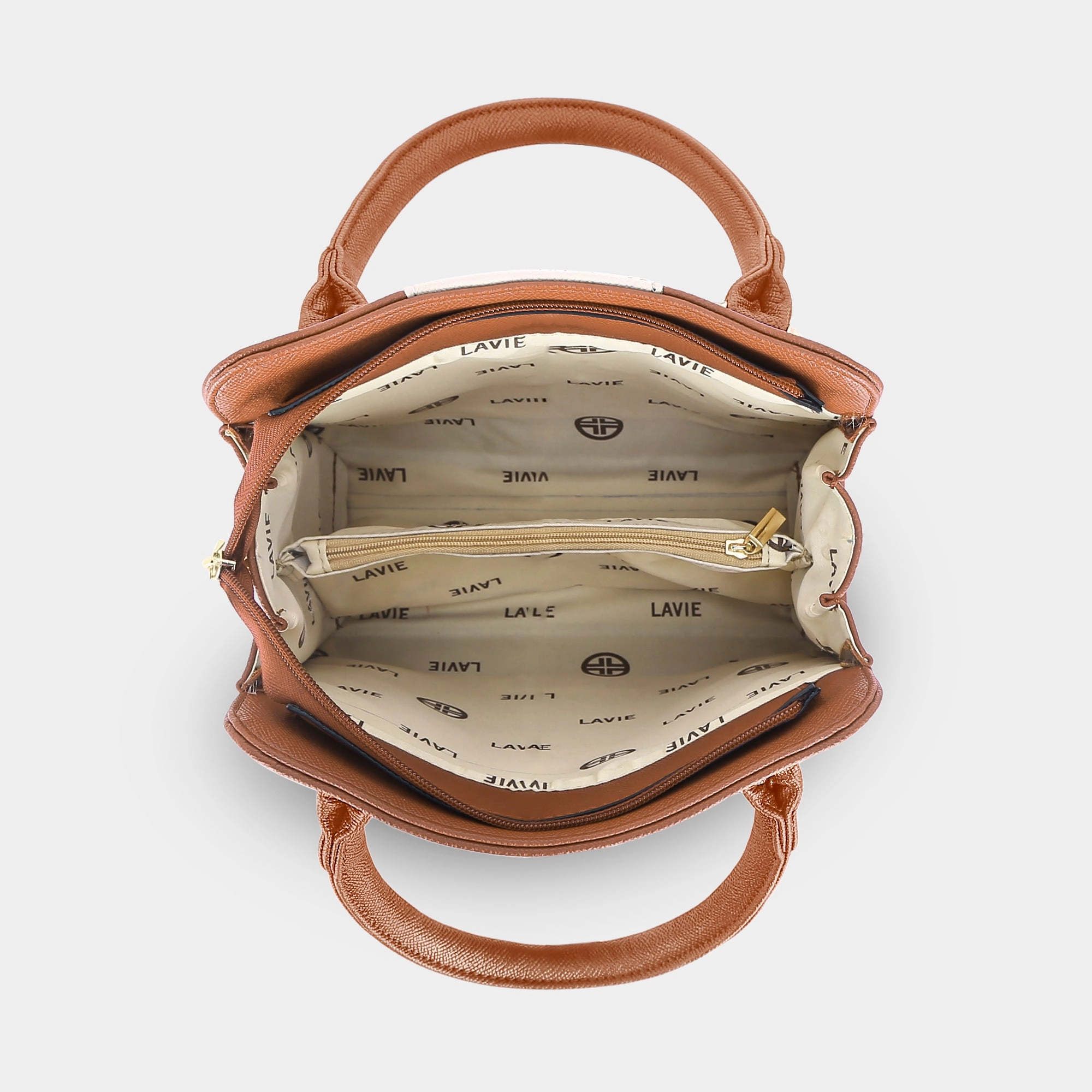 Lavie Luxe Ashwa Tan Small Women's Satchel Handbag