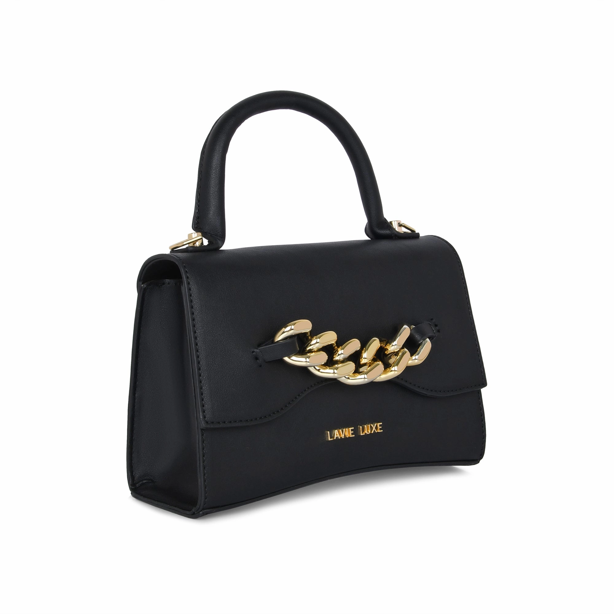 Lavie Luxe Black Small Women's Chain Flap Sling Bag