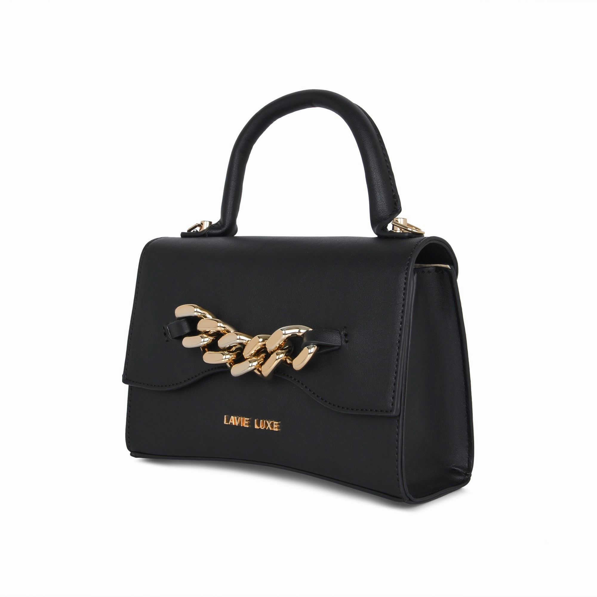 Lavie Luxe Black Small Women's Chain Flap Sling Bag