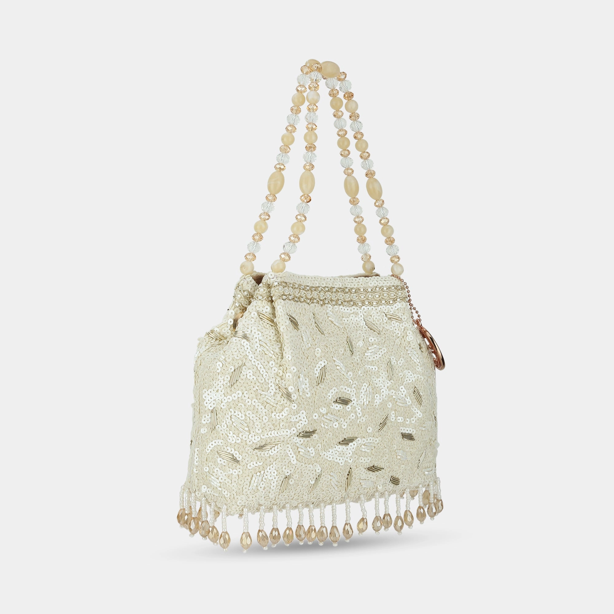Lavie Luxe Crown White Medium Women's Potli