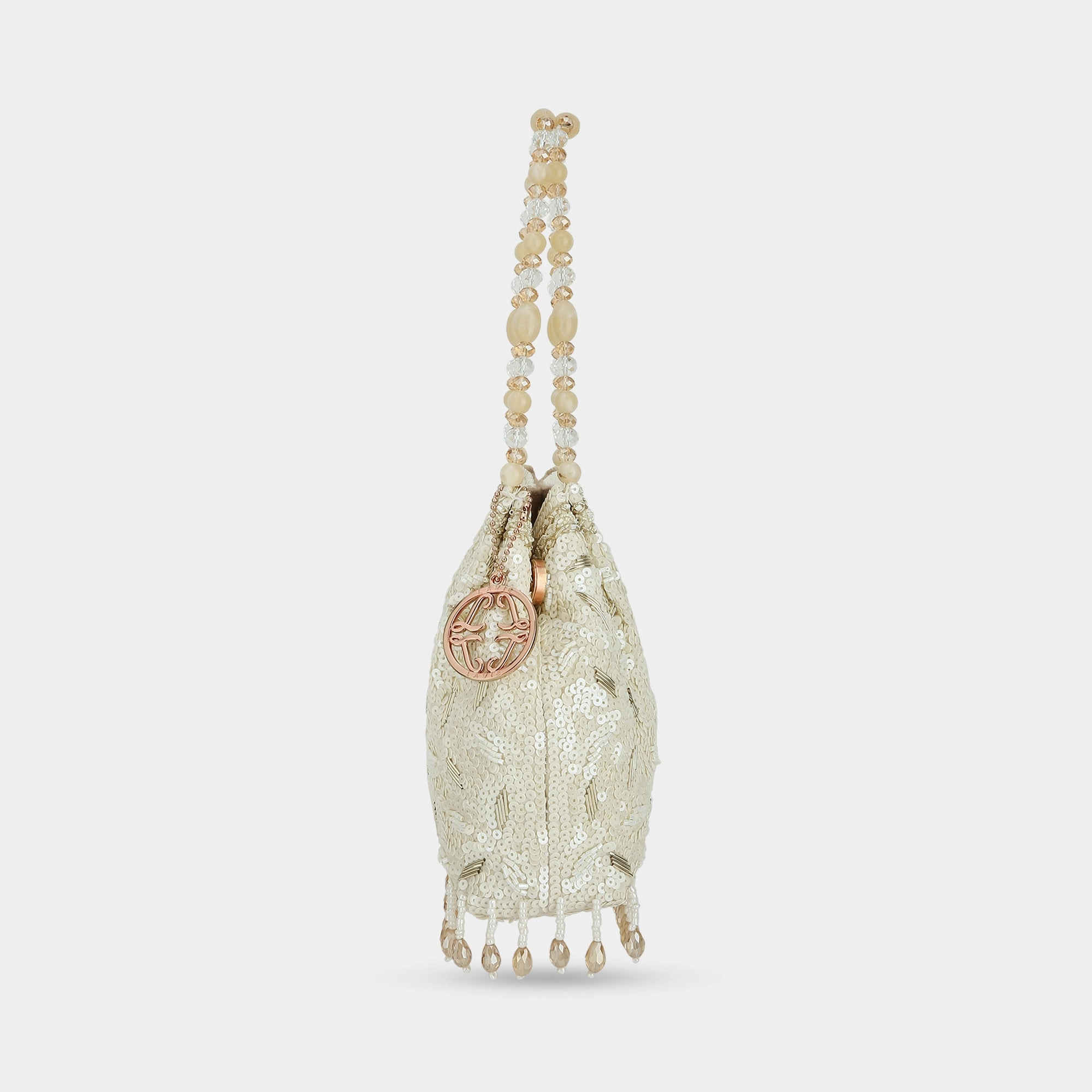 Lavie Luxe Crown White Medium Women's Potli