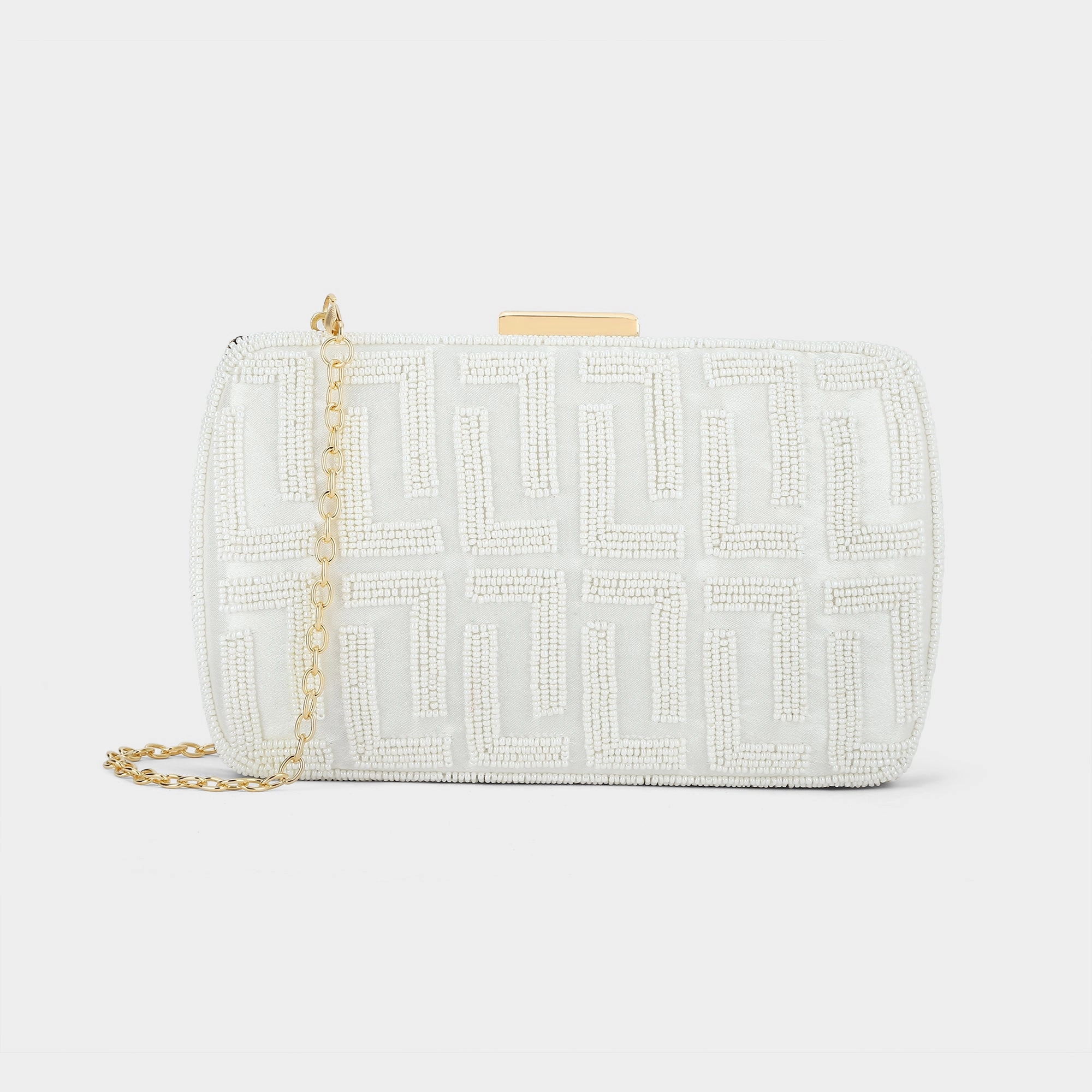 Lavie Luxe Gemmy White Medium Women's Frame Clutch