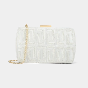 Lavie Luxe Gemmy White Medium Women's Frame Clutch