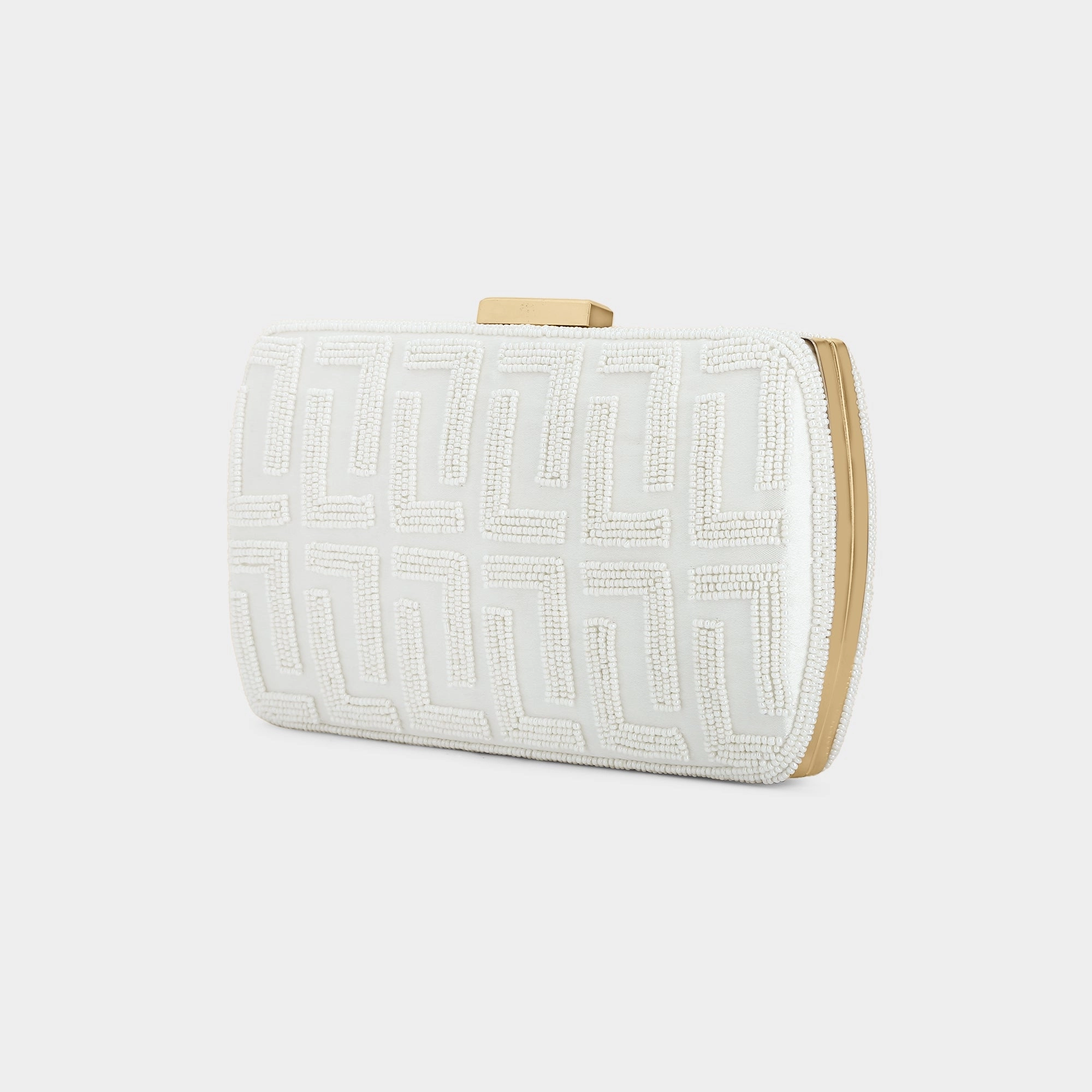 Lavie Luxe Gemmy White Medium Women's Frame Clutch