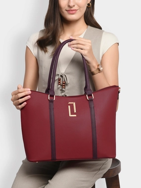 Lavie Luxe Haiden Red Large Women's Tote Handbag