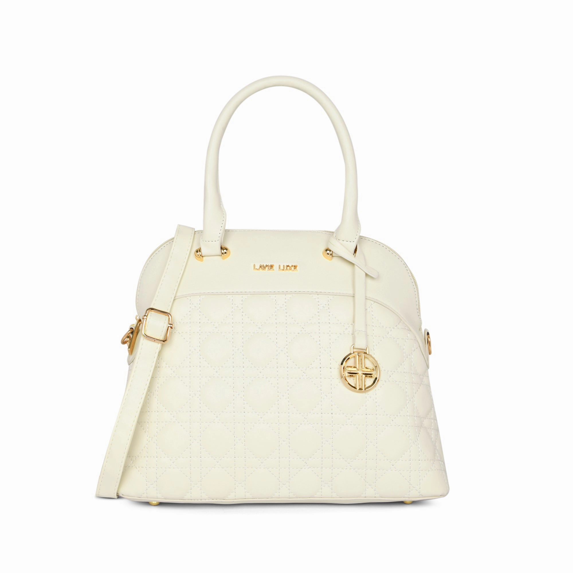 Lavie Luxe Jorie Off White Medium Women's Satchel