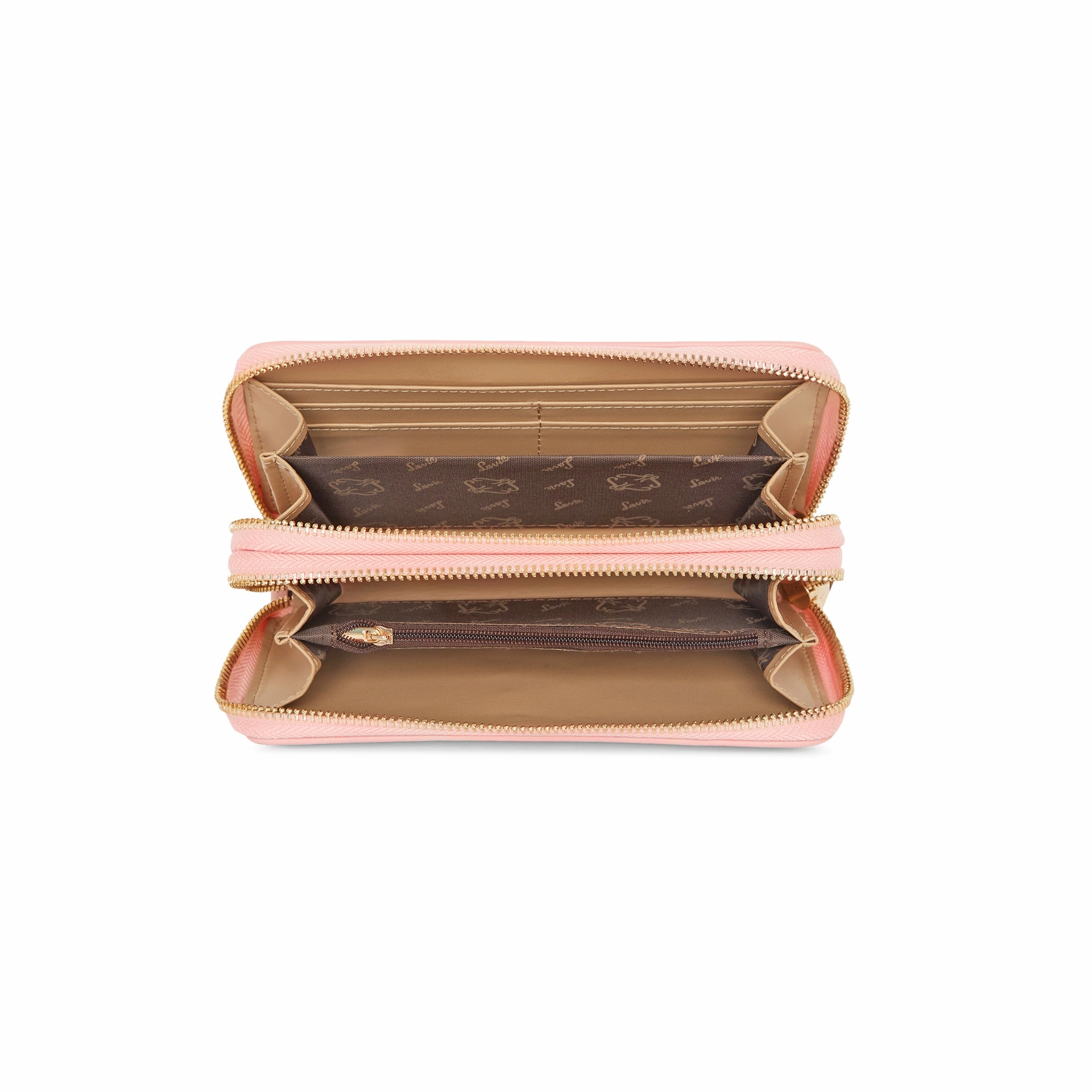 Lavie Luxe Light Pink Large Women's Dual Zip Wallet