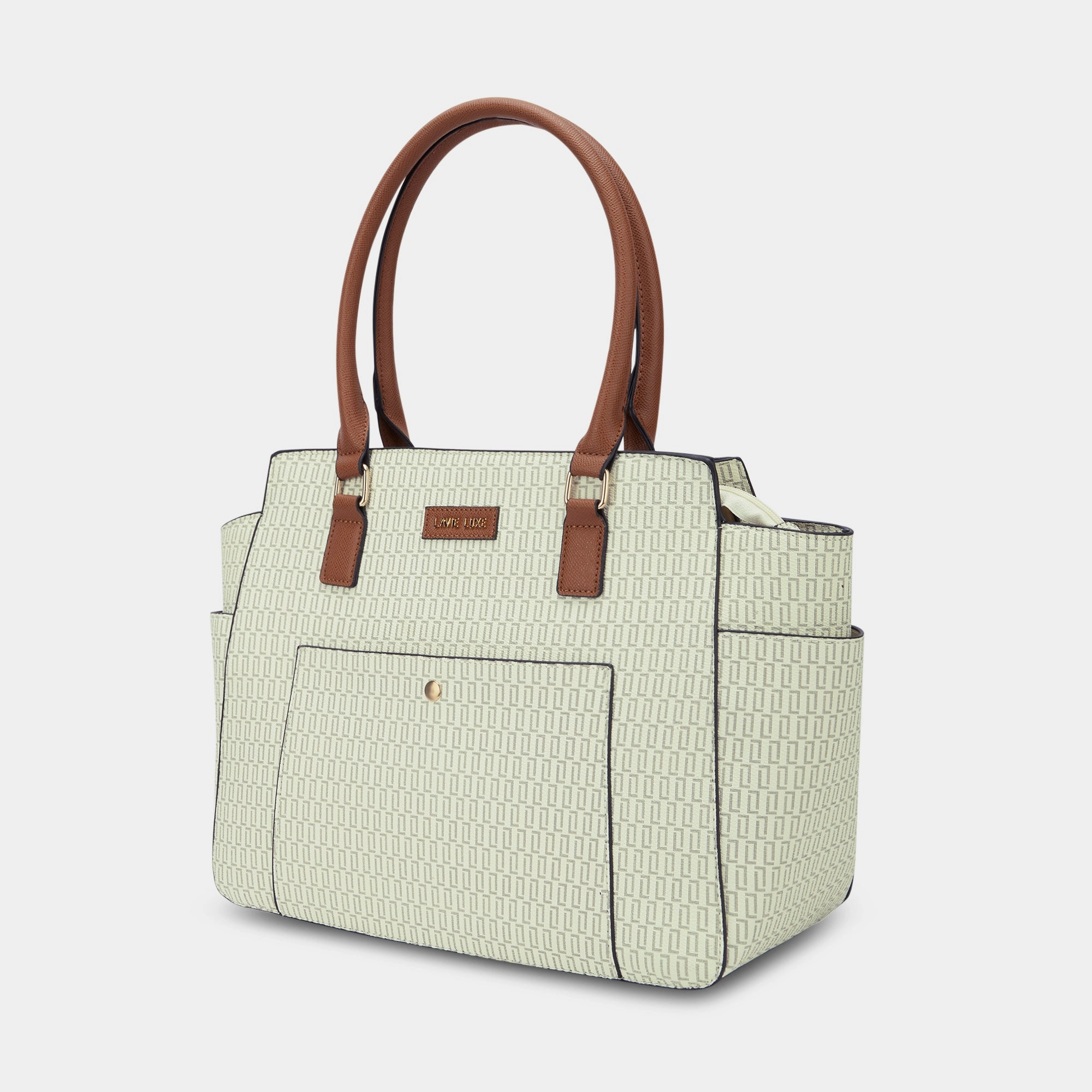 Lavie Luxe Mono Kelly Off White Large Women's Tote