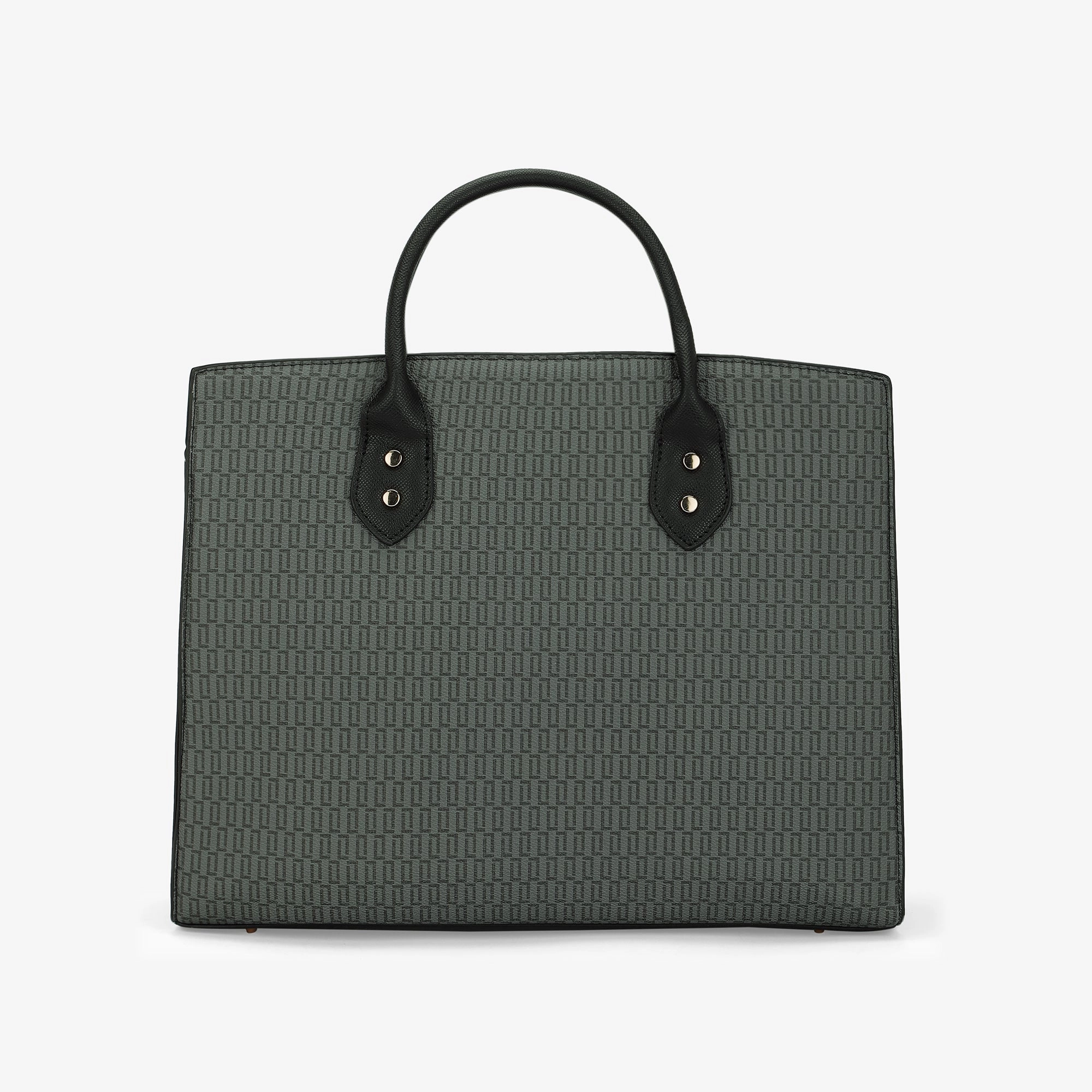 Lavie Luxe Monogram Ellon24 Black Large Women's Satchel