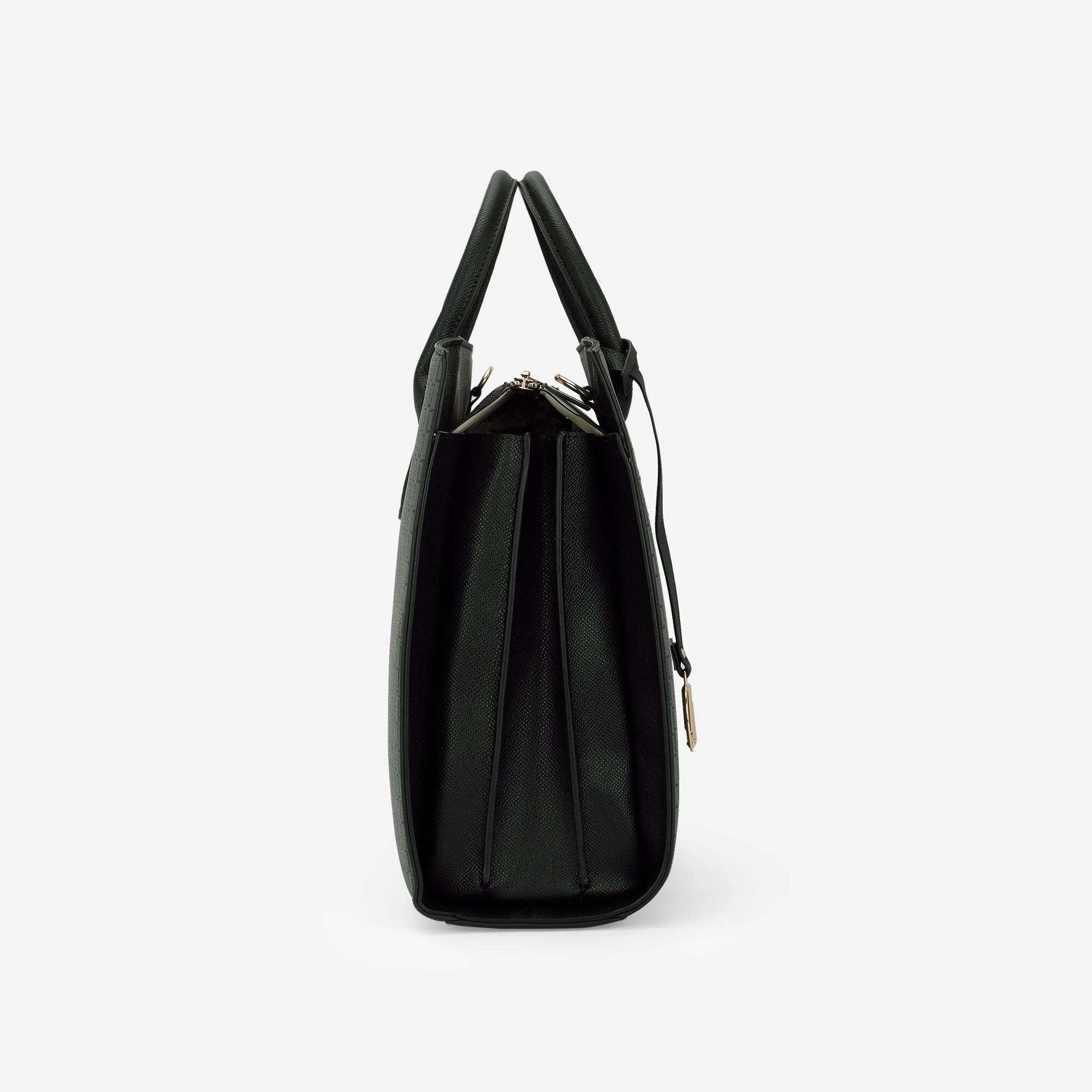Lavie Luxe Monogram Ellon24 Black Large Women's Satchel