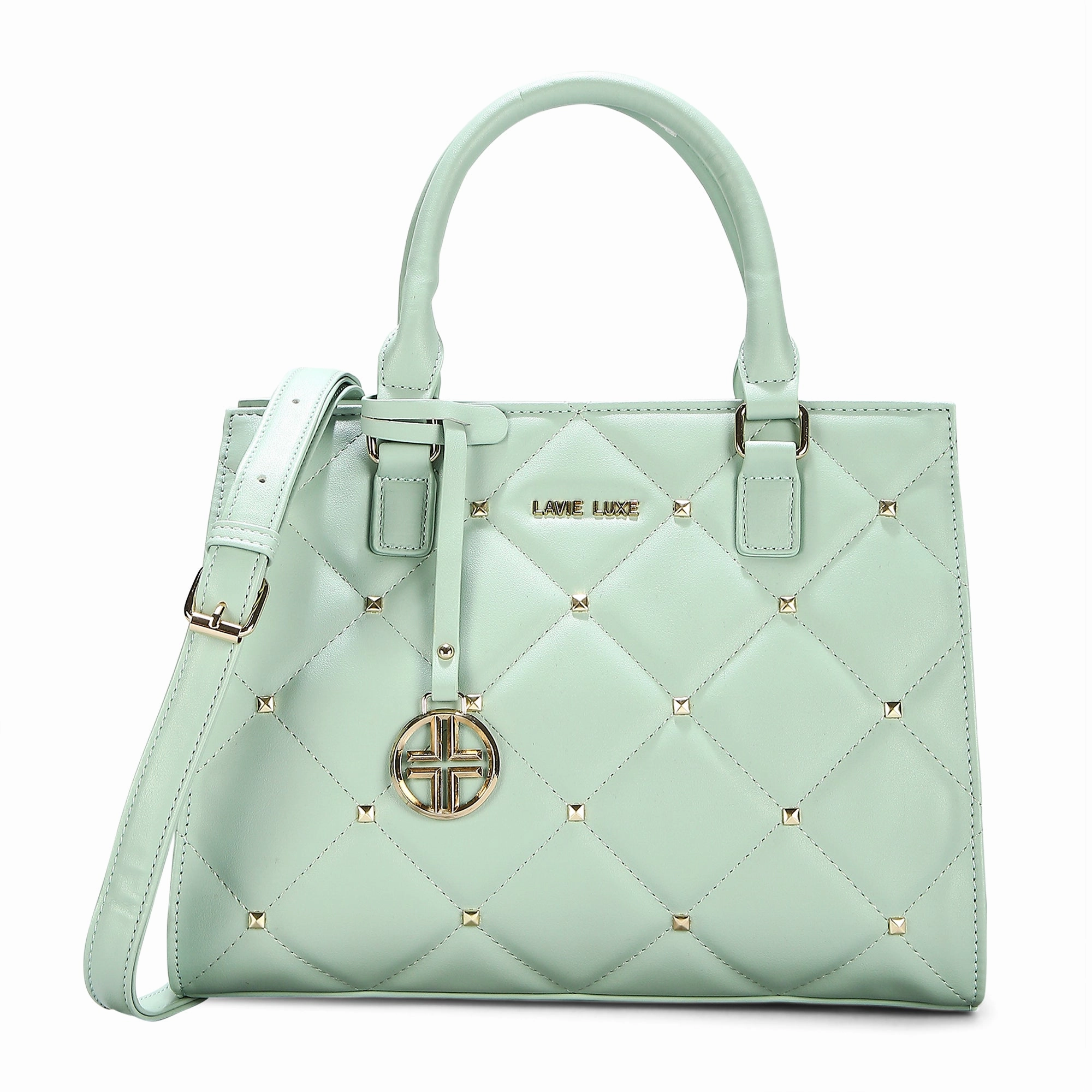 Lavie Luxe Stud Shelly Mint Medium Women's Satchel