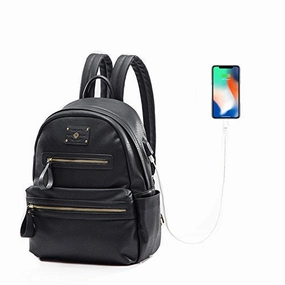 Leather Backpack By Miss Fong,Backpack For Girls Laptop Backpack For Women With Usb Charger,Fits 13