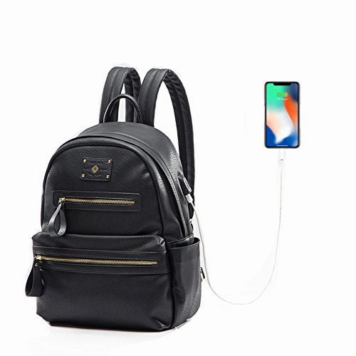 Leather Backpack By Miss Fong,Backpack For Girls Laptop Backpack For Women With Usb Charger,Fits 13