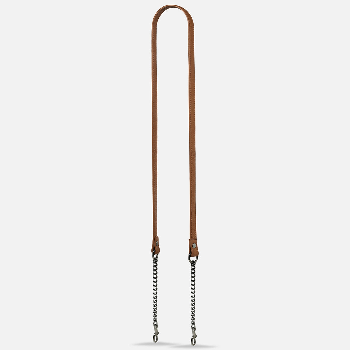 Leather Strap With Chain - Camel