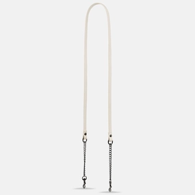 Leather Strap With Chain - Chalk