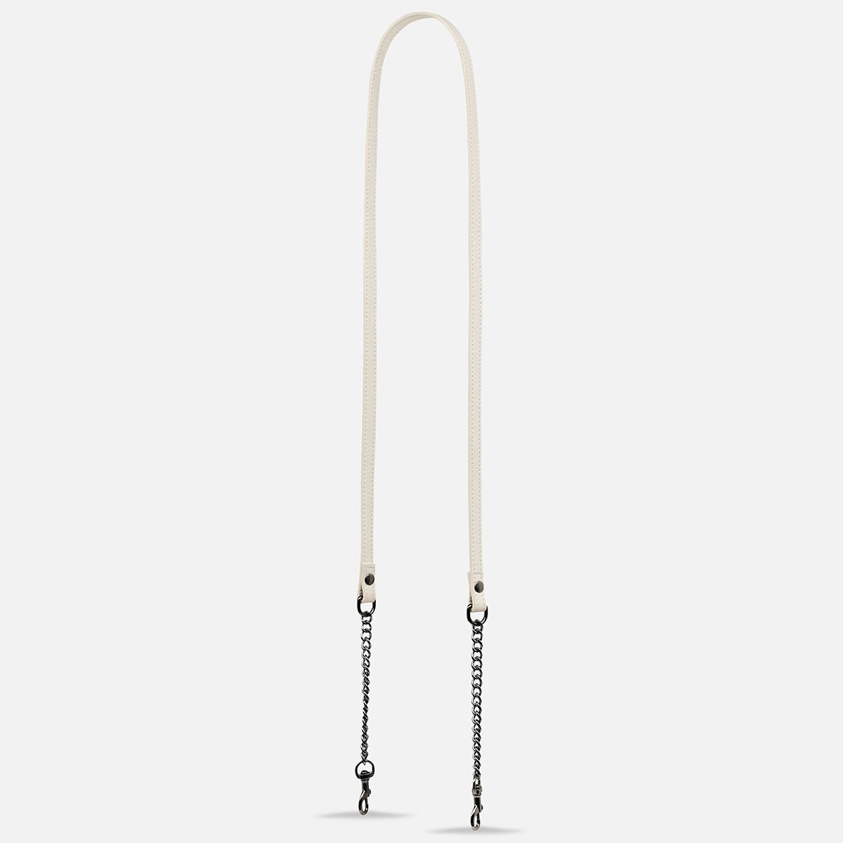 Leather Strap With Chain - Chalk