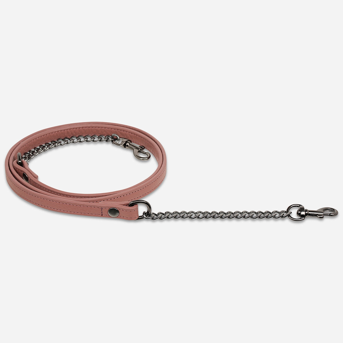 Leather Strap With Chain - Dusty Rose