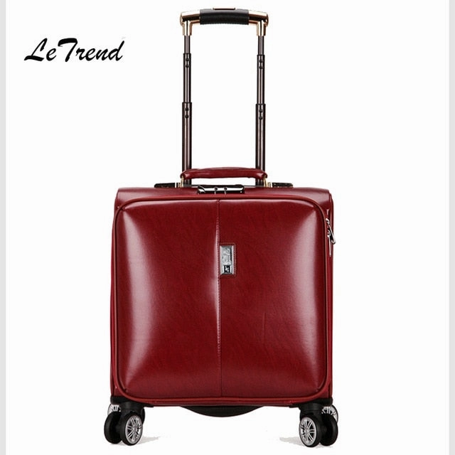 Letrend Business Rolling Luggage Spinner Cabin Trolley Bag 18 Inch Wonmen Carry On Suitcases Wheels