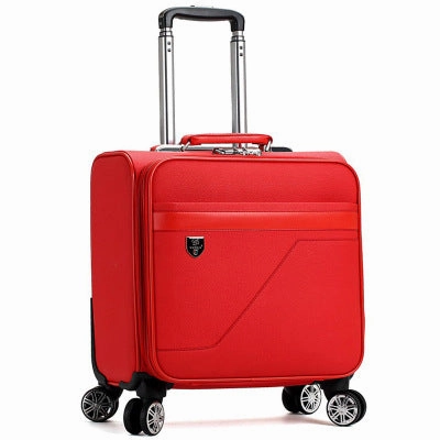 Letrend Pu Leather Women Rolling Luggage Spinner 16 Inch Carry On Trolley Travel Bag Women'S