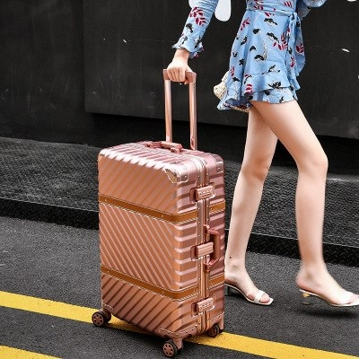 Letrend Spinner Rolling Luggage 24 Inch Travel Duffle Women Trolley Solid Carry On Suitcases