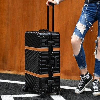 Letrend Spinner Rolling Luggage 24 Inch Travel Duffle Women Trolley Solid Carry On Suitcases