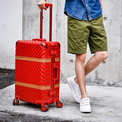 Letrend Spinner Rolling Luggage 24 Inch Travel Duffle Women Trolley Solid Carry On Suitcases
