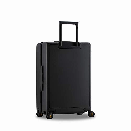 LEVEL8 Carry-On Luggage, 20 Hardshell Suitcase, Lightweight PC Textured Hardside Spinner Trolley for Luggage, TSA Approved Cabin Luggage with 8 Spinner Wheels, Black, 20-Inch Carry-On