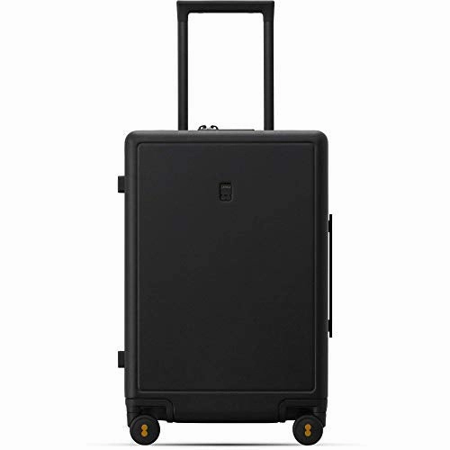 LEVEL8 Elegance Matte Carry-On Luggage, 20 Hardside Suitcase, Lightweight PC Matte Hardcase Spinner Trolley for Luggage, TSA Approved Cabin Luggage with 8 Spinner Wheels- Black, 20-Inch Carry-On