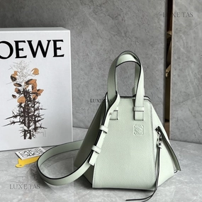 Light Celadon Compact Hammock Bag In Soft Grained Calfskin Leather Crossbody Bag for Women
