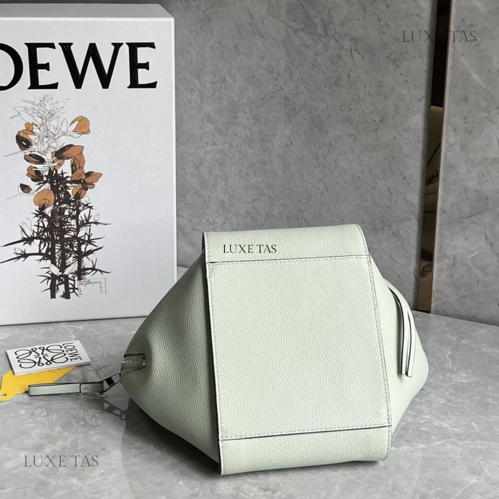Light Celadon Compact Hammock Bag In Soft Grained Calfskin Leather Crossbody Bag for Women