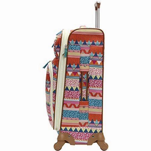 Lily Bloom Large Expandable Design Pattern Luggage With Spinner Wheels (28in, On the Prowl)