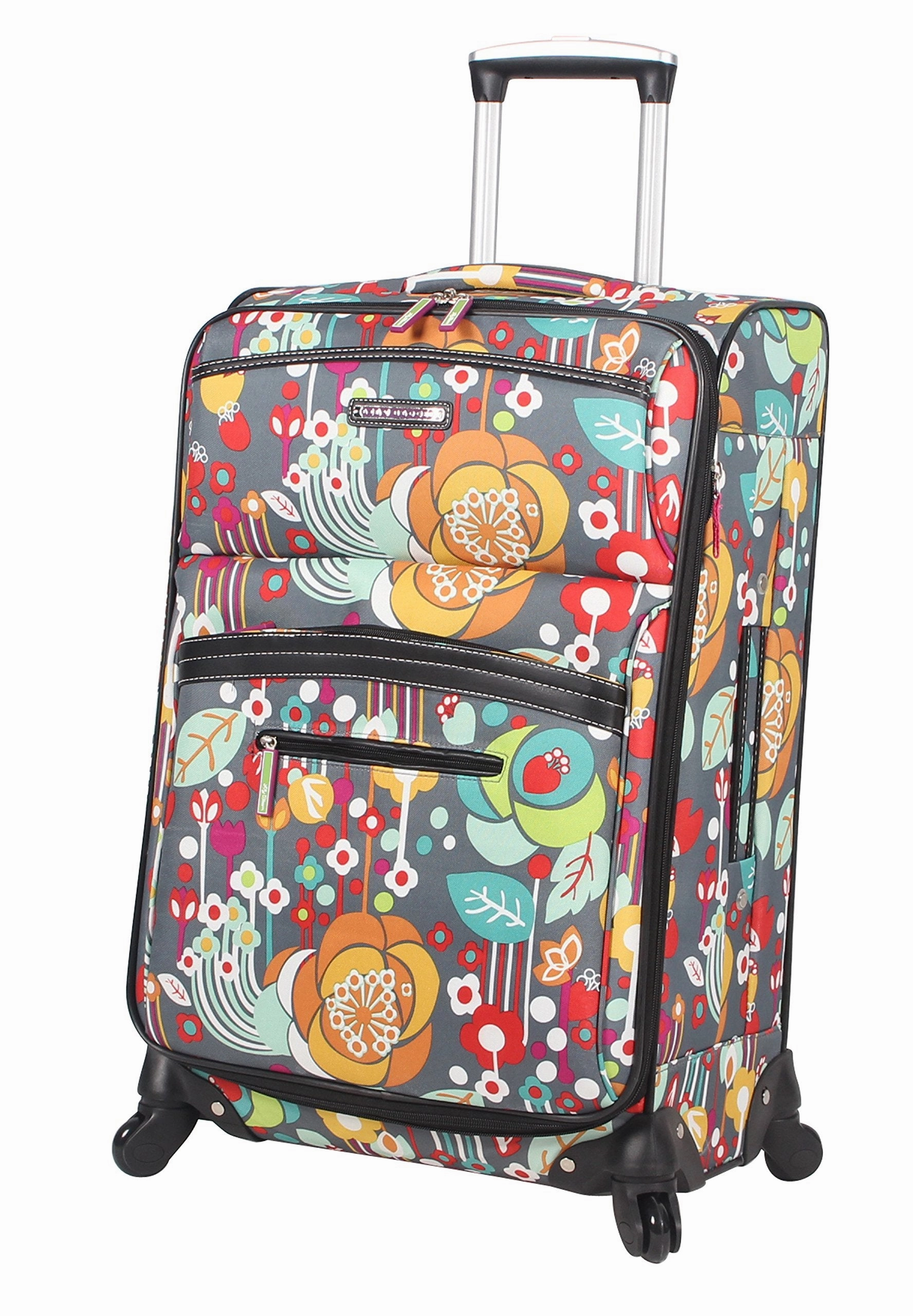 Lily Bloom Luggage 3 Piece Softside Spinner Suitcase Set Collection (Bliss)