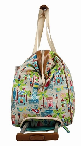 Lily Bloom Luggage Designer Pattern Suitcase Wheeled Duffel Carry On Bag (14in, Beach House)