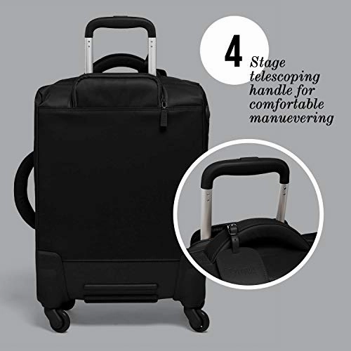 Lipault - Original Plume Spinner 55/20 Luggage - Carry-On Rolling Bag for Women - Black