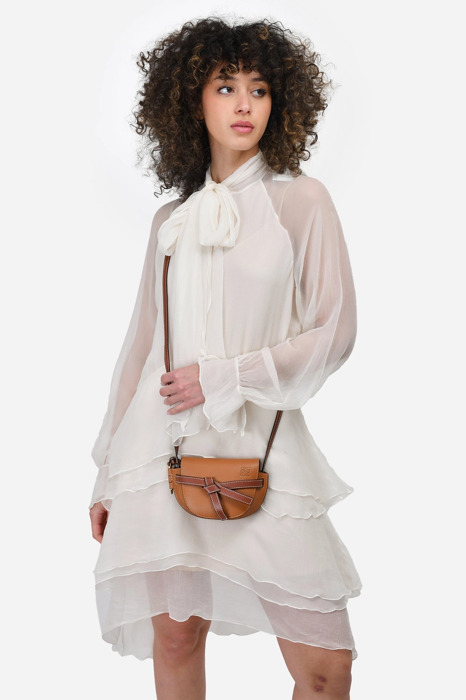 Loewe 2019 Brown Leather Mini Gate Crossbody