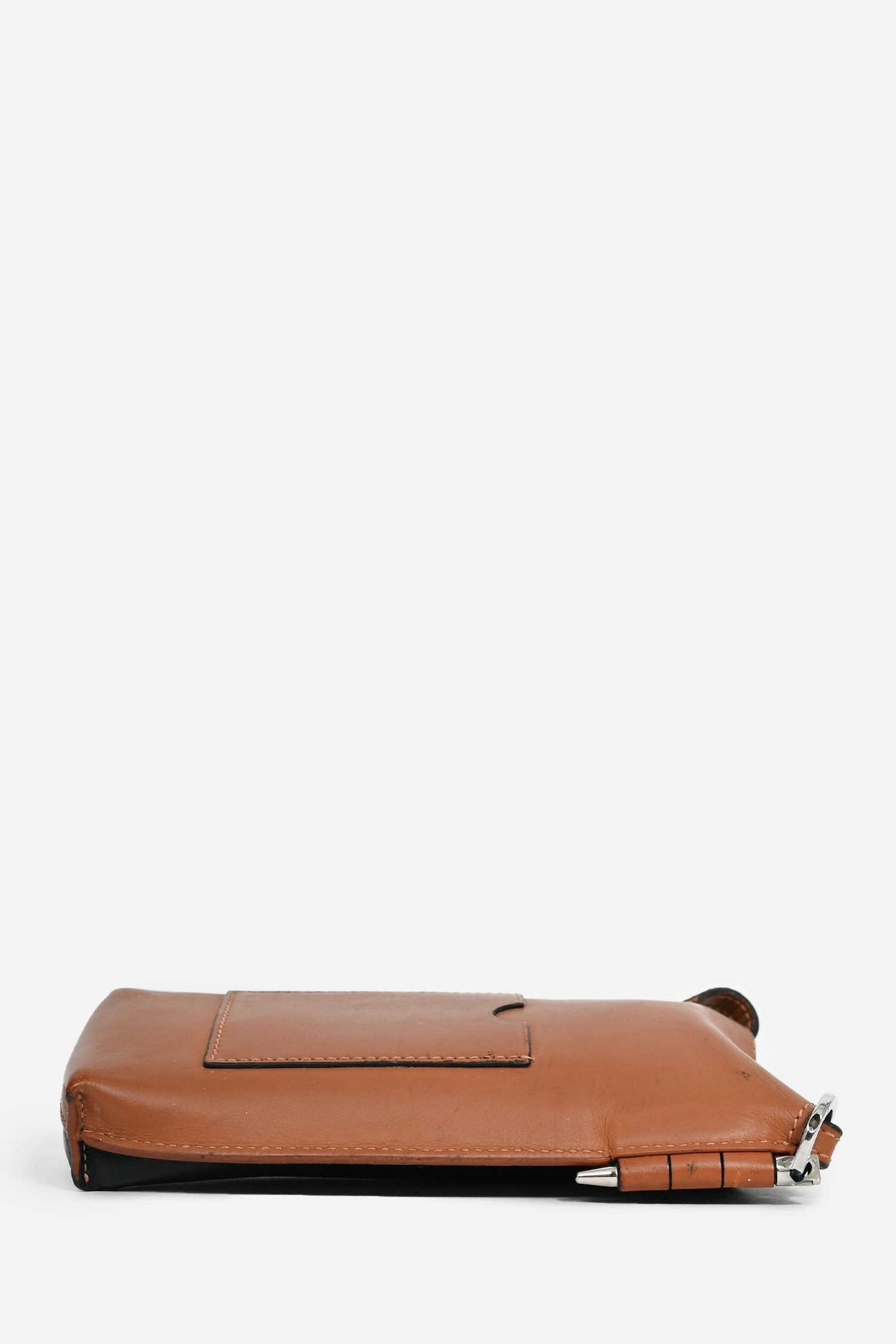 Loewe Black/Brown Leather Phone Pouch Crossbody (As Is)